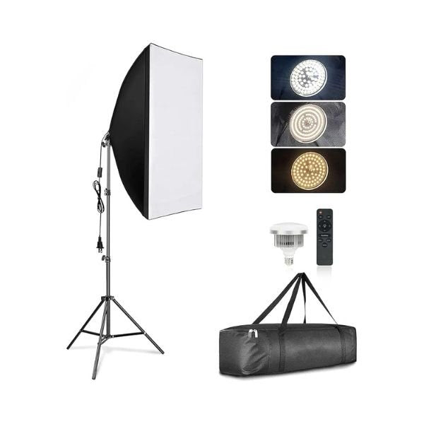 100W Photography LED Light Bulb with Remote Control & Tripod Stand
