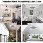 LED Ceiling Fan with Lights, Remote Control - White
