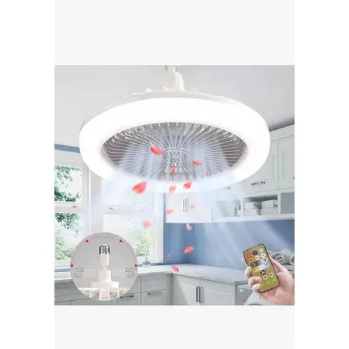 LED Ceiling Fan with Lights, Remote Control - White