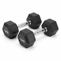 7.5kg Rubber Hex Dumbbell - White BG