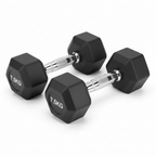 7.5kg Rubber Hex Dumbbell - White BG