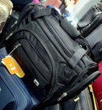 Black travel duffel backpack bag