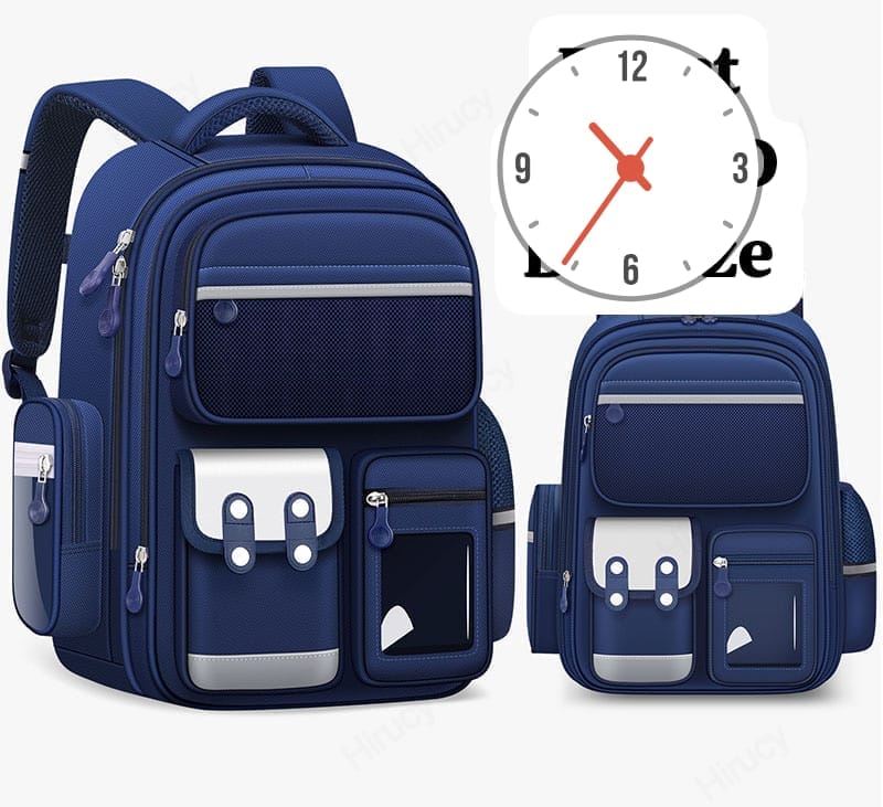 Navy blue multi-compartment backpack with multiple compartments