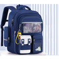 Navy blue multi-compartment backpack