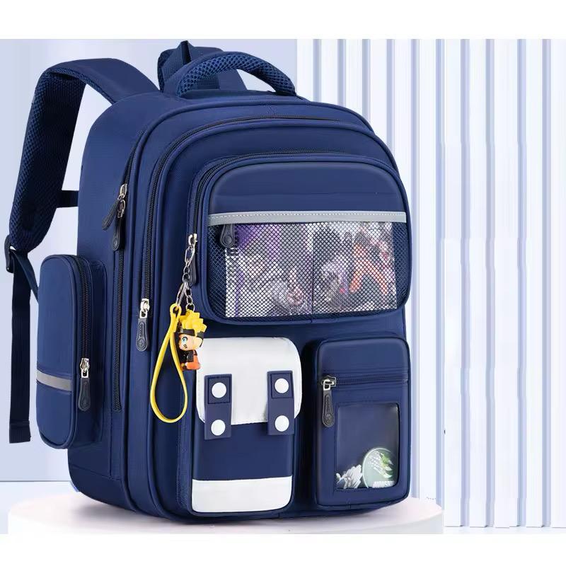Navy blue multi-compartment backpack