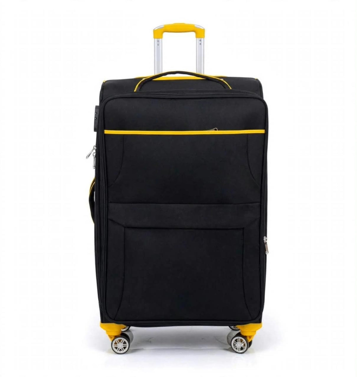 Black & Yellow Soft Shell Trolley Luggage