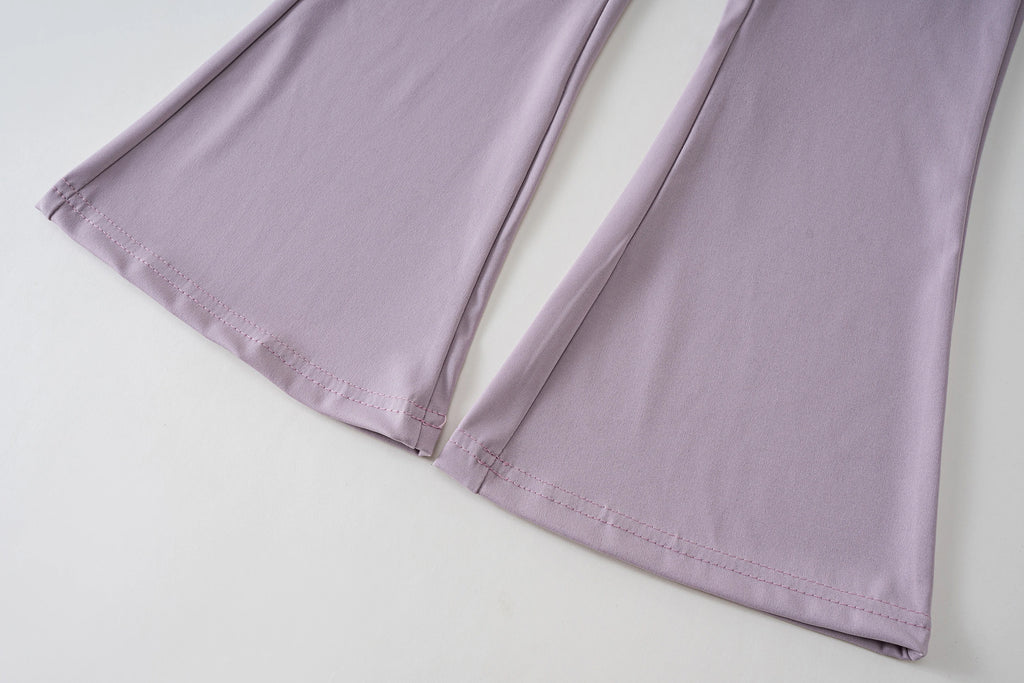 Girls Flared Pants High Waist 2024 Yoga Leggings Teenagers Stretch Elastic Waistband Kids Sportswear Trousers Autumn Spring