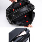 Leather Clutch Handbag – Black & Brown