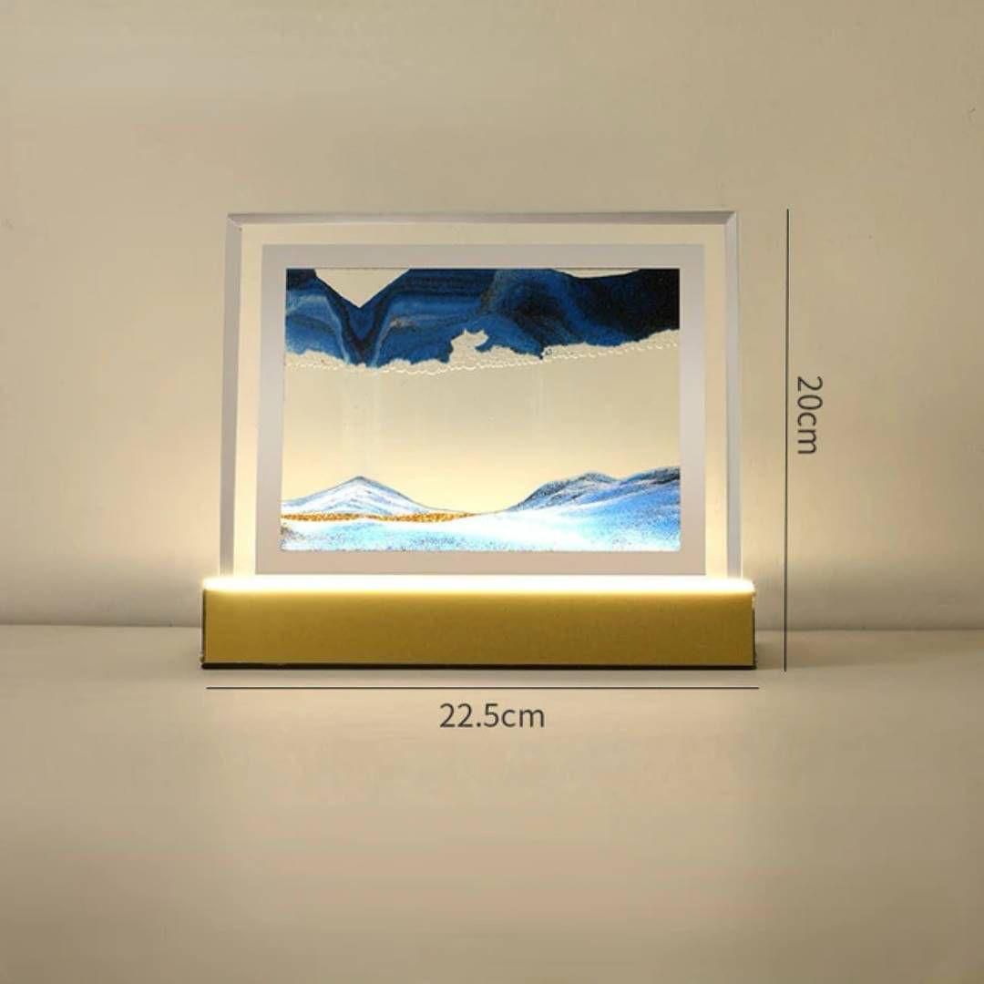 3D Moving Sand Art LED Light Frame – Blue