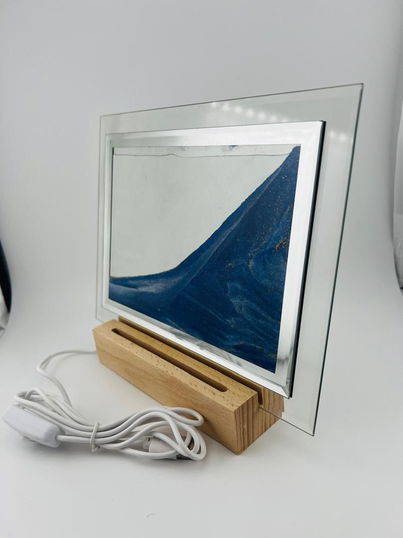 3D Moving Sand Art LED Light Frame – Blue