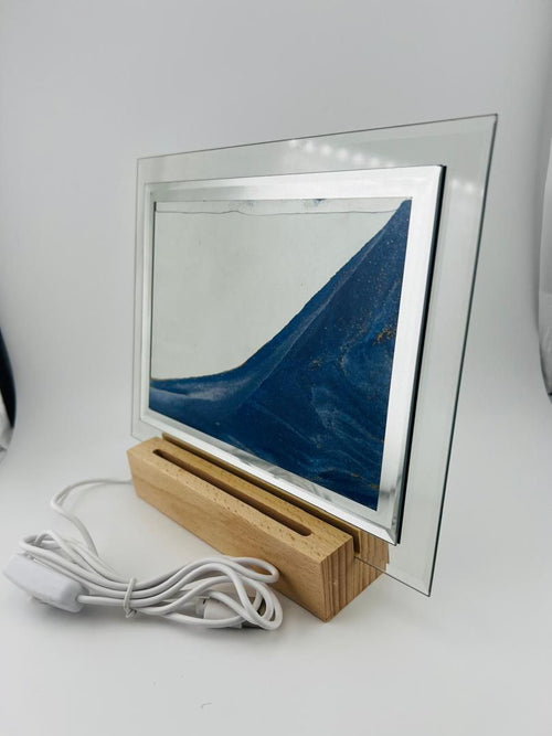 3D Moving Sand Art LED Light Frame – Blue