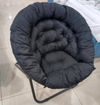 Cozy Oversized Saucer Chair — Grey & Black