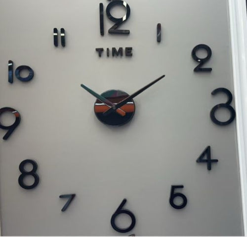 3D Frameless DIY Wall Clock – Black