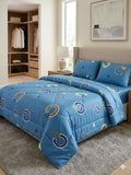 Teal Purple Lilies 4pc Duvet Set