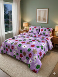 Navy White Roses 4pc Duvet Set