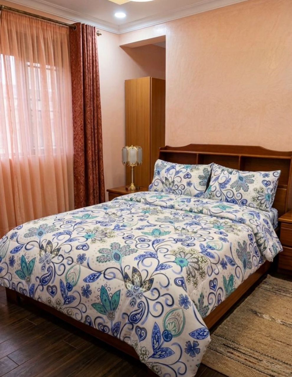 Blue Geometric Circles 4pc Duvet Set