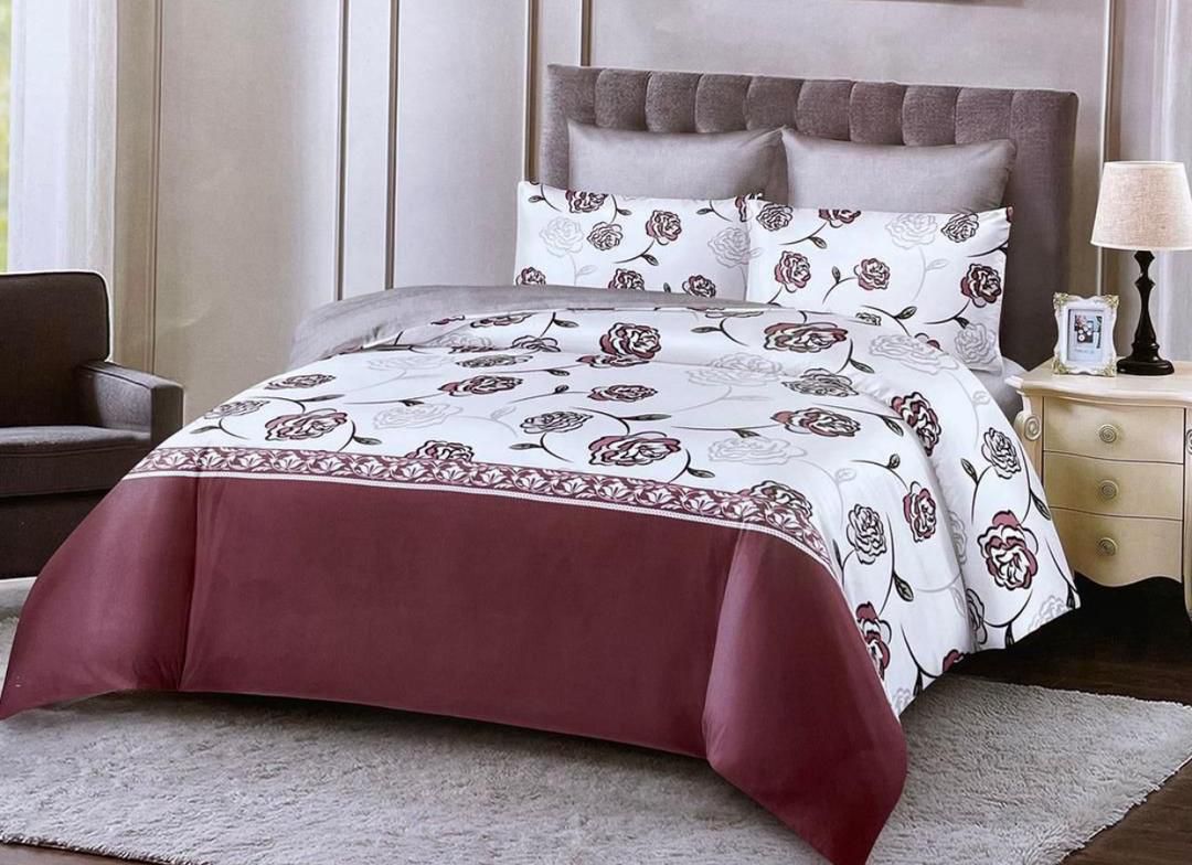 6x6 Floral Rose Duvet – Burgundy & White – Double Sided Design