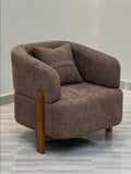 Brown Chenille Single Seater Relaxing Chair — 5-Day Pre-Order