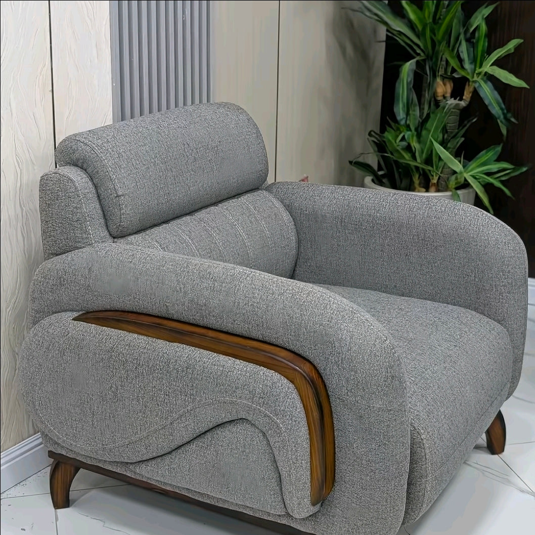 Grey Chenille Single Seater Relaxing Chair — 5-Day Pre-Order
