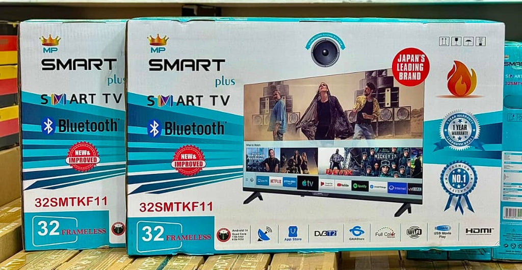MP Smart Plus 32" Frameless Android Smart TV - 32SMTKF11 with Bluetooth