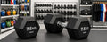 Home Exercise Hex Rubber Dumbbells - 7.5KG Pair