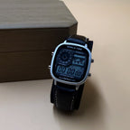 Casio AE-1200WHD World Time Illuminator Digital Wristwatch - Black Leather Strap