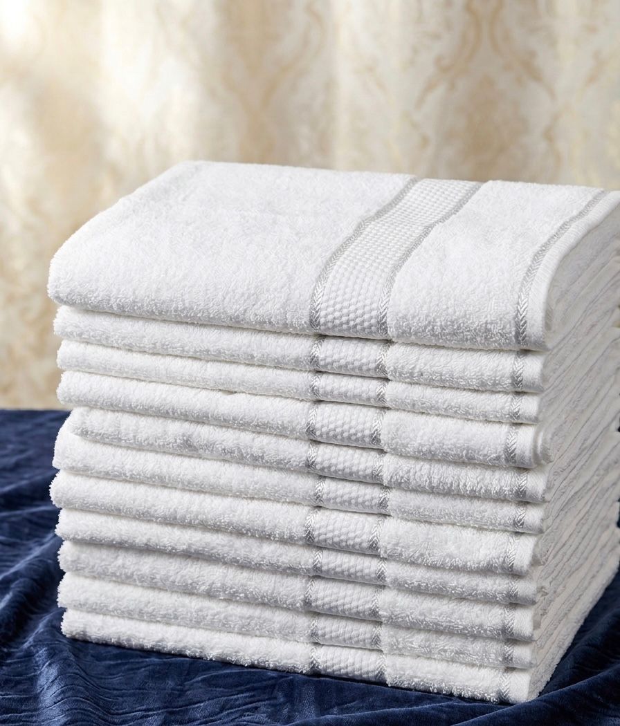 Polo Medium Bath Towel - High Quality White Cotton