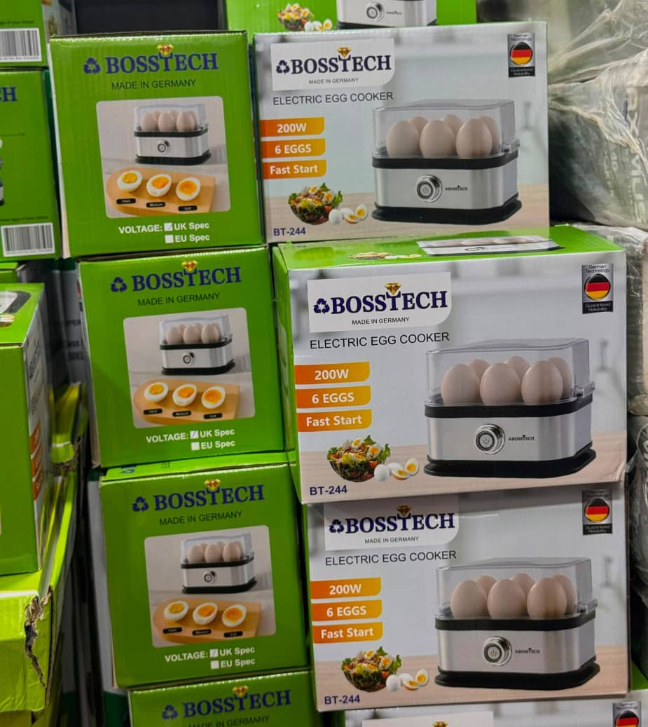 Bosstech Electric Egg Cooker BT-244 - 200W, 6 Eggs, Fast Start (Made in Germany)