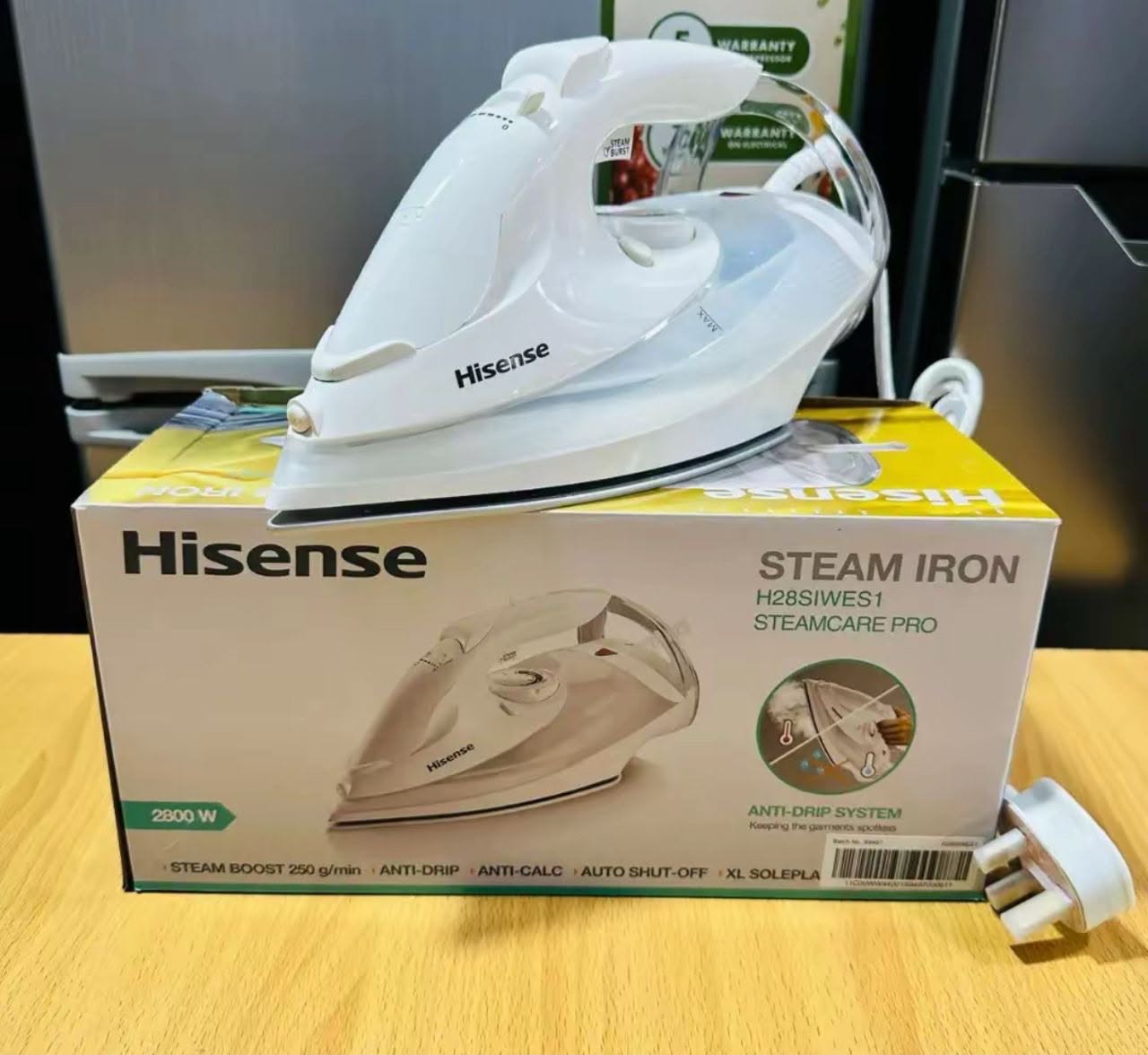 Hisense SteamCare Pro Steam Iron H28SIWES1 | 2800W | Anti-Drip | Auto Shut-Off | XL Soleplate