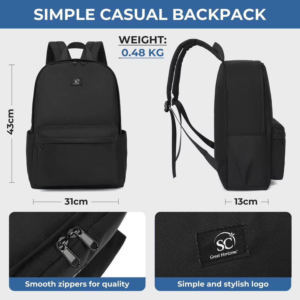 Meiyanuo Simple Casual Backpack | Waterproof | Luggage Strap | Laptop Bag | Travel & School | Unisex