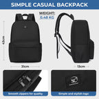 Meiyanuo Simple Casual Backpack | Waterproof | Luggage Strap | Laptop Bag | Travel & School | Unisex
