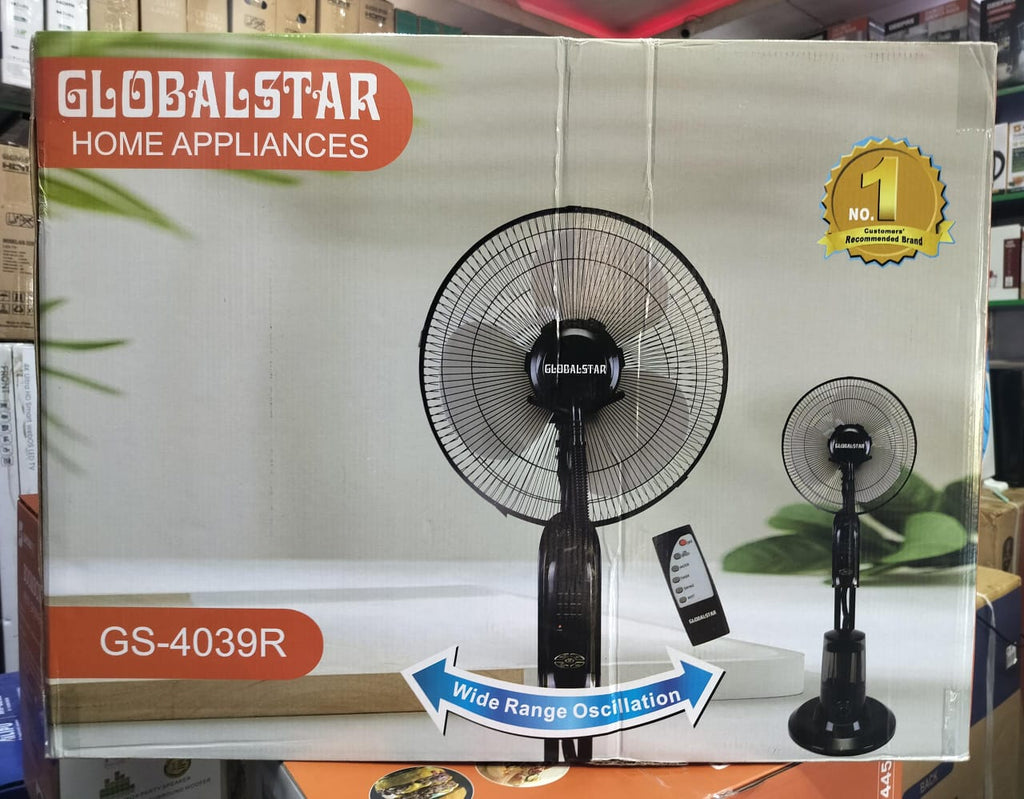 Globalstar GS-4039R Stand Mist Fan – Wide Range Oscillation with Remote