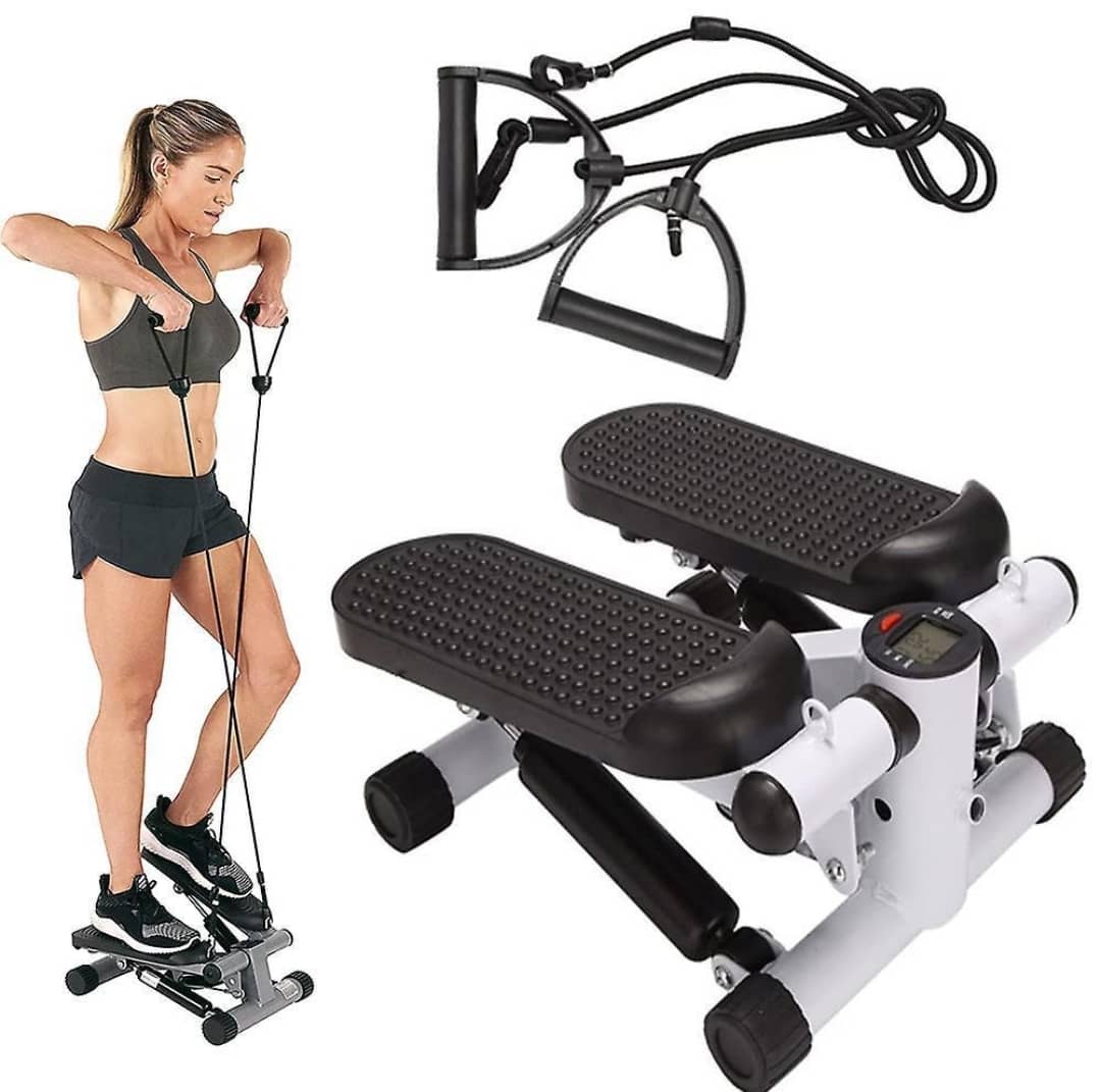 Original Mini Exercise Stepper | Resistance Bands | LCD Display | Home Gym | Full Body Workout