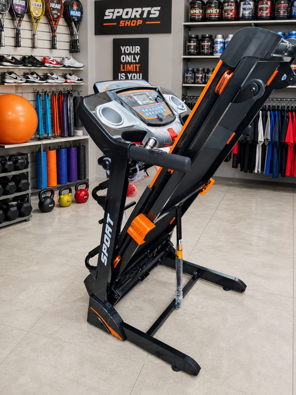 Sport Foldable Electric Treadmill | Speakers | USB | AUX | Dumbbells | Massage Belt | Waist Massager | Home & Commercial
