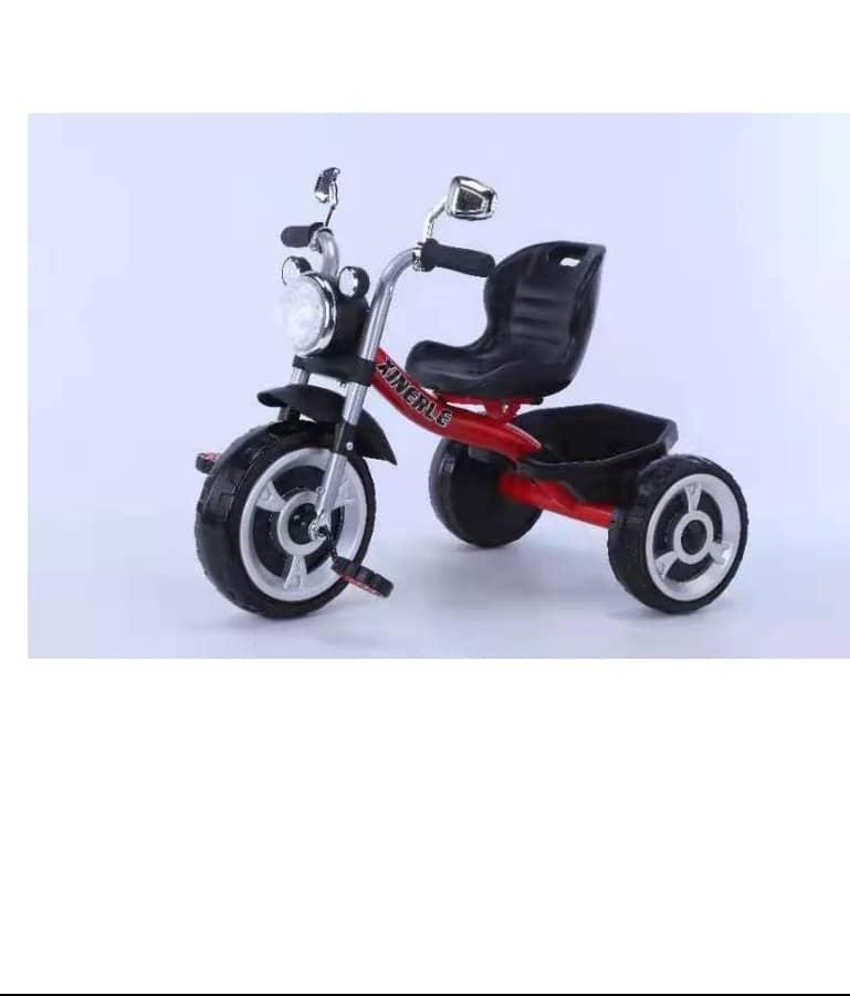 Adventure Kids Motorcycle Tricycle | Motorbike Style | Headlight | Padded Seat | Rear Tray | Ages 1-5 | Red