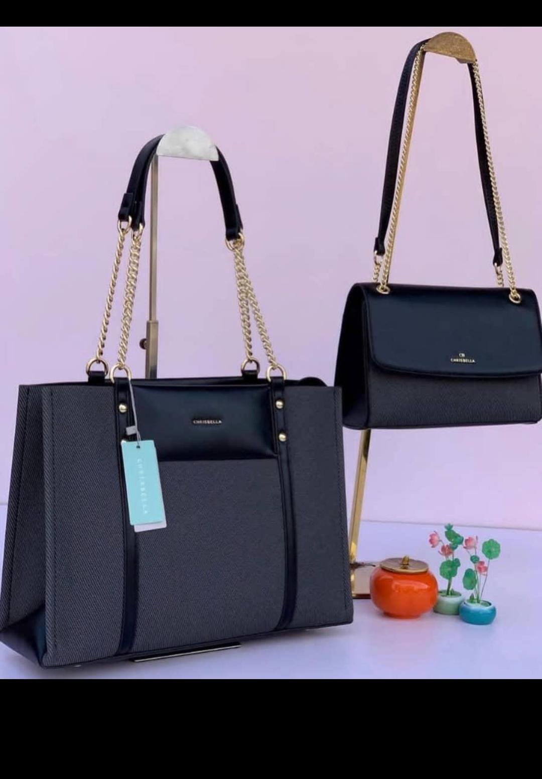 Chrisbella Black 2pc Bag Set