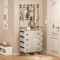 Hall Stand Coat Rack with 4-Drawer Chest