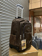 Small Dark Brown Trolley Backpack side view