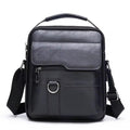 Jeep Men's Leather Crossbody Shoulder Bag black grey