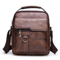 Men's Brown Leather Crossbody Shoulder Bag