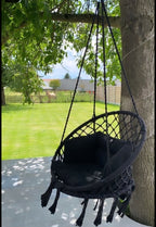 Macramé Hanging Chair – Black, Outdoor Lifestyle
