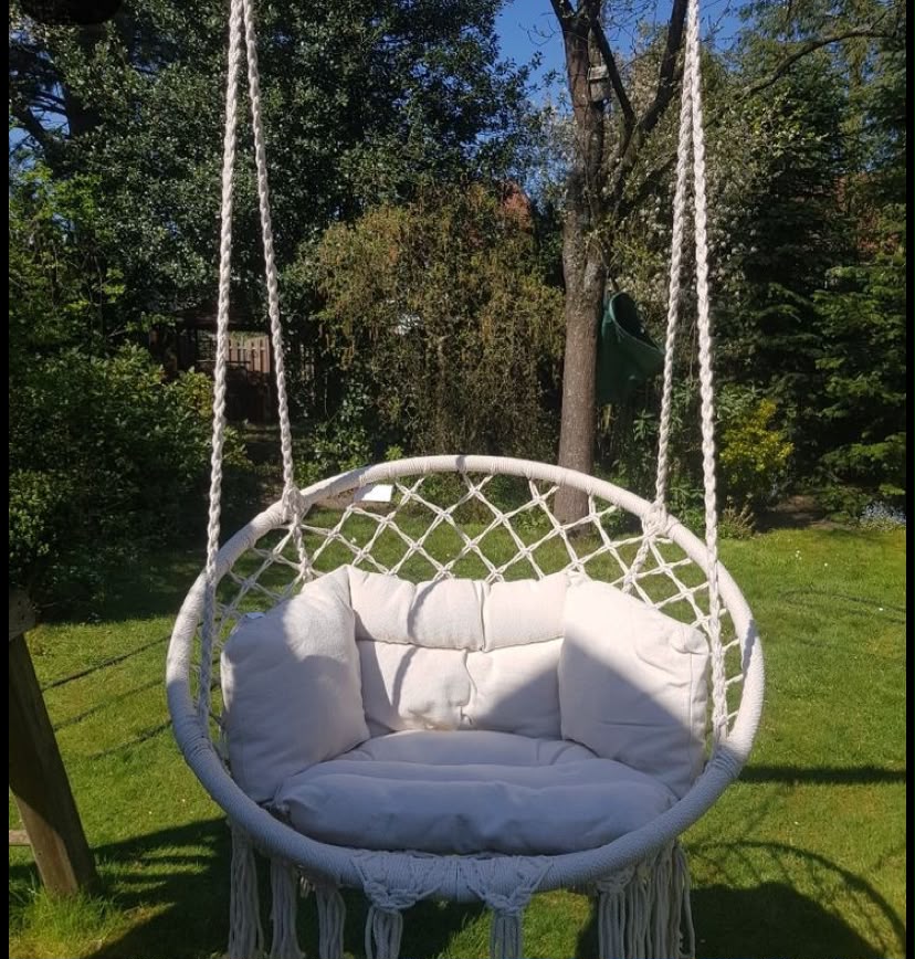 Macramé Hanging Chair – Cream, Patio