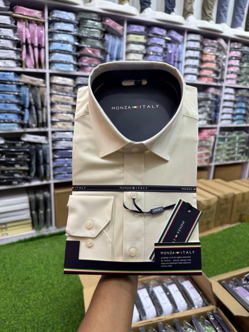 Monza Italy cream dress shirt