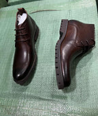Men's Dark Brown Chukka Leather Boots – Chunky Sole