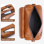 Weixier men's leather crossbody bag - interior and pockets detail
