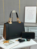 Chrisroby handbag set in black with wallet and shoulder strap