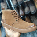 Men's Tan Leather Ankle Boots - hand held view
