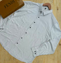 Men's white striped long sleeve button shirt with Fendi box