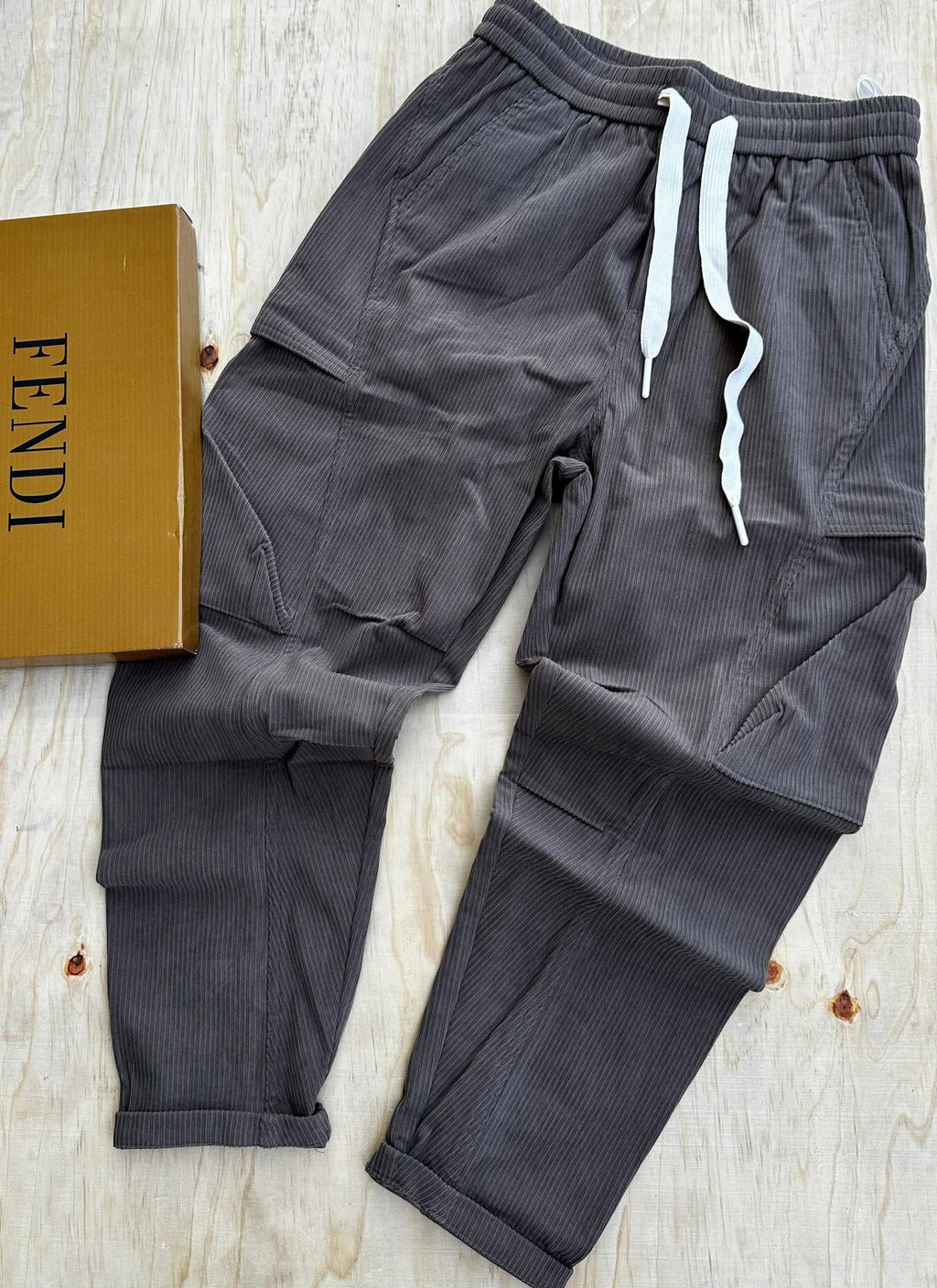 Charcoal Corduroy Cargo Pants - Original