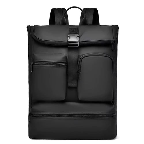 Black Tactical Waterproof Backpack - Front View